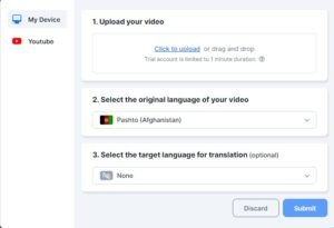 Translate English Videos in Pashto Language